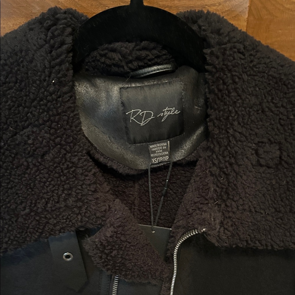 RD Style Black Fleece-Lined Jacket